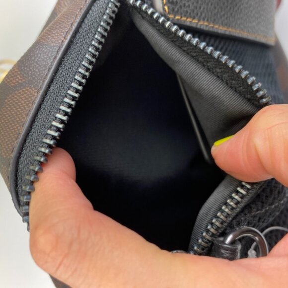 NWT, Coach CB928 Hudson Small Pack in Signature Canvas, Mahogany Black - Picture 3 of 8